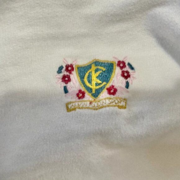 1960s Calvin Klein Varsity Sports Sweater with CK crest size M off white vintage - Picture 4 of 10